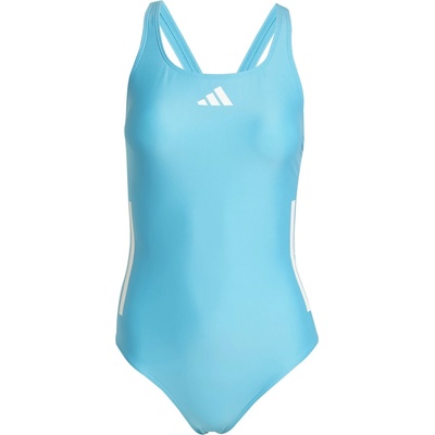 Adidas Дамски бански костюм adidas Women's 3 Stripes Bold Swimsuit - Lucid Cyan / White - размер 32 (EU) (150-4471-0212)