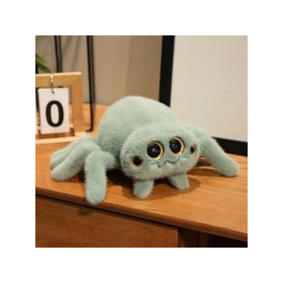 LEAN Toys Plush Toy Spider Insect Cuddly Toy Green 32cm