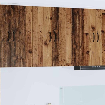 vidaXL Горен кухненски шкаф с рафт 2 pcs Старо дърво 30 x 31 x 80 см (884671)