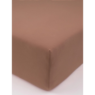 MKLuzkoviny.cz Jersey prostěradlo s elastanem Deluxe mocha mousse 180x200
