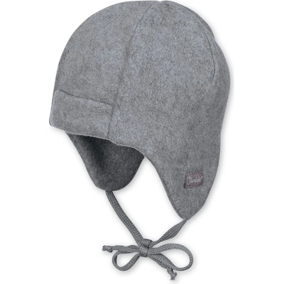 Sterntaler čepička PURE fleece na uši šedá