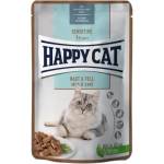 Happy Cat MIS Sensitive Skin & Coat - пауч за котки, за кожа и козина, месо в сос, 85 гр, Германия - 70624