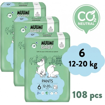 Muumi Baby Pants 6 Junior 12-20 kg kalhotkové eko 108 ks