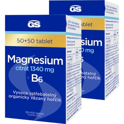 GS Magnesium citrát 1340mg + B6 50 + 50 tablet