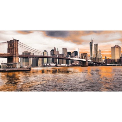 Brooklyn Bridge a Dolní Manhattan při západu slunce plátno 1 120x60