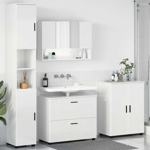 vidaXL Комплект мебели за баня 4 бр. Лъскаво бяло 35 x 30 x 192 см (3393087)