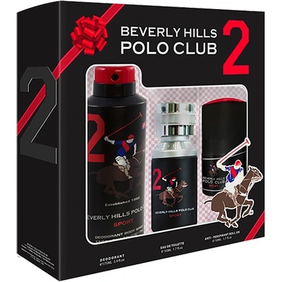 Beverly Hills Polo Club Sport 2 подаръчен комплект с тоалетна вода 50мл и дезодорант 175мл за мъже 1 бр