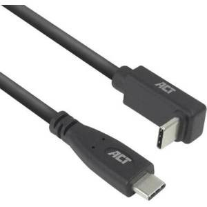 ACT Кабел USB-C - USB-C, 10Gbps, 60W, 1 м, конектори - 1 x прав и 1 x на 90° up/down angled (EWENT-ACT-CAB-AC7471) - megamag