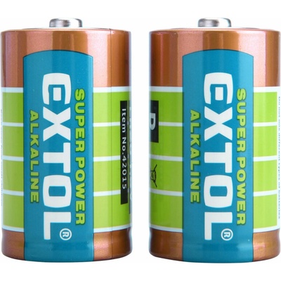 Baterie alkalické 2ks, 1,5V D (LR20) EXTOL ENERGY 42015 – Zboží Živě