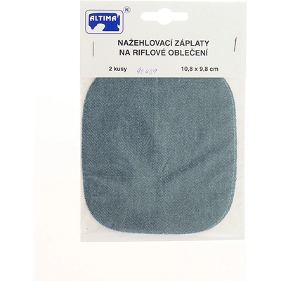Záplaty zažehlovací JEANS - tmavší džínsová, 10,8 x 9,8 cm