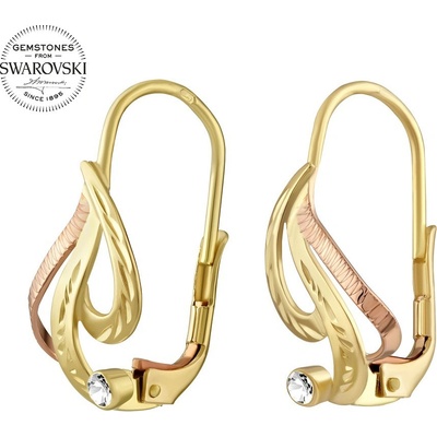 SILVEGO zlaté s přírodním čirým topazem Swarovski Gemstones SILVEGOG30521W