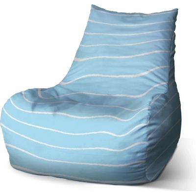 Sablio sedací vak Bean Biele linky na modrej 100 x 90 x 45 cm