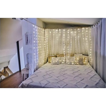 Emos LED vianočná nano reťaz záclona 1.7x2m vonkajšia aj vnútorná teplá biela programy D3EW01
