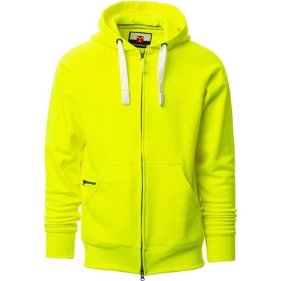 PAYPER dallas+ fluo 000021-p079 / Мъжки суичър с качулка по цялата дължина - неоново жълт l (000021p07901006l)