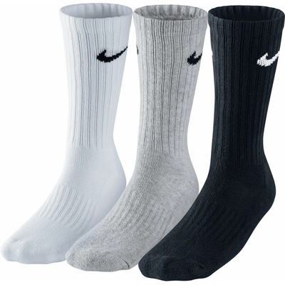 Nike 3PPK VALUE COTTON CREW čierna bielasivá
