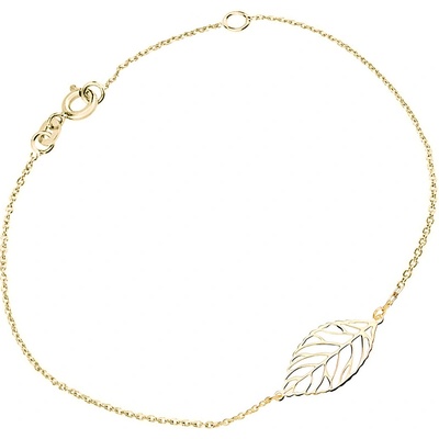 Cutie Jewellery Slušivý zlatý náramok na nohu lístok Z0132-70-X-1