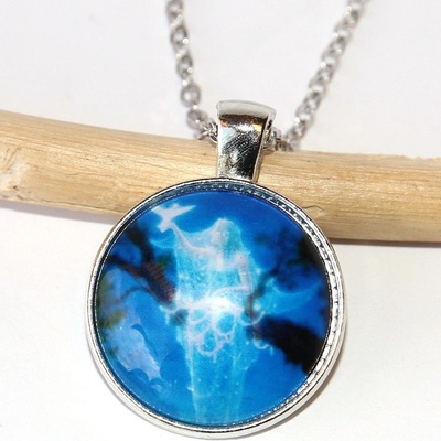 Fashion Jewerly Řetízek amulet noční anděl s holubičkou, průvodce temnem 2521