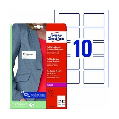 Samolepiace menovky Avery na textil 80x50mm