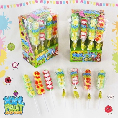 XXLFruit Jelly Candy lízátka pěnová s ovocnou příchutí 20 x 16 g