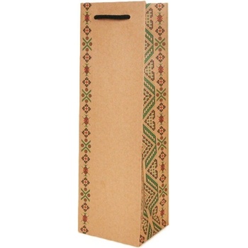 Торбичка за вино " Шевица, зелена" с дръжки 10бр (е-35642)