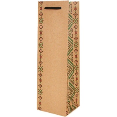 Торбичка за вино " Шевица, зелена" с дръжки 10бр (е-35642)