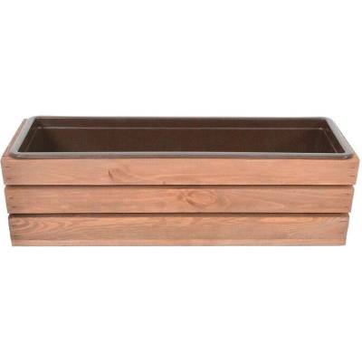 Rojaplast Truhlík MODERN 51 cm - s plastovým květináčem, hnědá