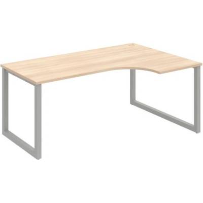 Hobis Pracovný stôl UNI O, ergo, ľavý, 180x75,5x120 cm, agát/sivá