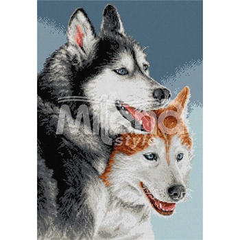 Milena Style Хъски - гоблен със схема конци dmc 1: 1