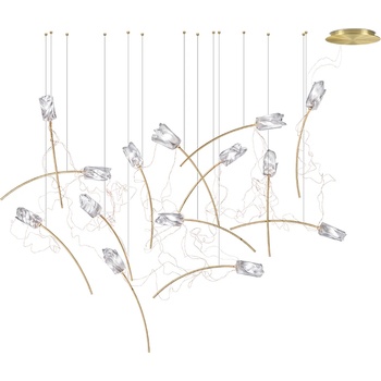 SLAMP ПЕНДЕЛ tulip 14x3, 2w led 3000k ПРОЗР. /МЕСИНГ (tulsl00prs03cld000)