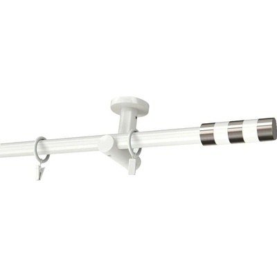 KovovégarnýžeCZ Stropní garnýž Imperial modern 19 mm bílá lesklá Jednořadá 140 cm Bez kroužků