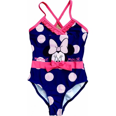 Disney Dívčí plavky vcelku Minnie Puntíky modré