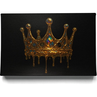 KRAFTHOUSE.EU Golden Drip Crown | Premium Canvas (100% bavlna) | Různé rozměry Velikost: 40 x 30 cm