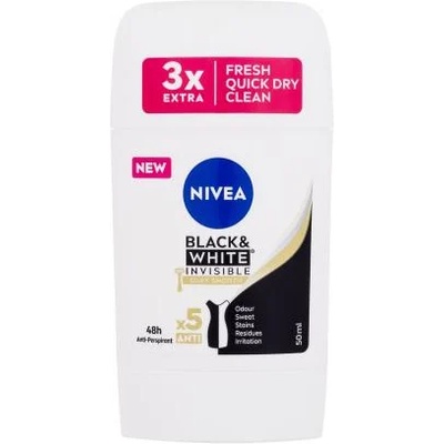 Nivea Black White Invisible Silky Smooth 48h deo stick 50 ml