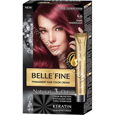 BELLE’FINE Боя за коса Belle'Fine, 6.6 Dark Mahogany, p/n BF-16306.6 - Крем-боя за коса с провитамин B5, тъмен махагон (BF-16306.6)