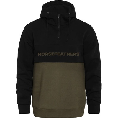 Horsefeathers FULTON BURNT OLIVE mikiny přes hlavu zelená