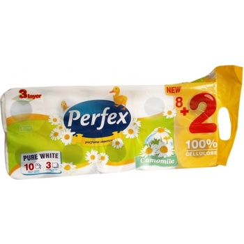 Perfex pure white Harmanček 3-vrstvový 10 ks