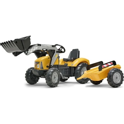 FALK Šlapací traktor Super Loader s nakladačem a vlečkou žlutý