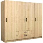 TopMebel Четирикрилен гардероб Victoria TopMebel от меламин в цвят дъб 200x60x181cm - topmebel - 987,07 лв