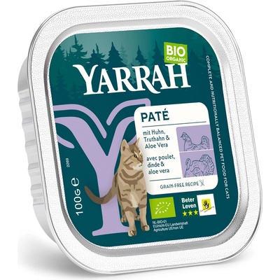 Yarrah Bio Paté 6 x 100 g - bio kuracie a bio morčacie s bio aloe vera