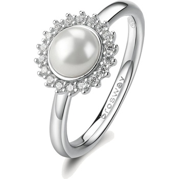 Brosway Stříbrný prsten se zirkony a perlou Fancy Infinite White FIW148