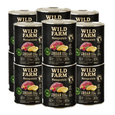 WILD FARM Монопротеинова храна за кучета Wild Boar 12x800g, хипоалергенна