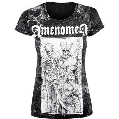 AMENOMEN Дамска тениска amenomen - pope И death - omen085da allprint БЯЛ