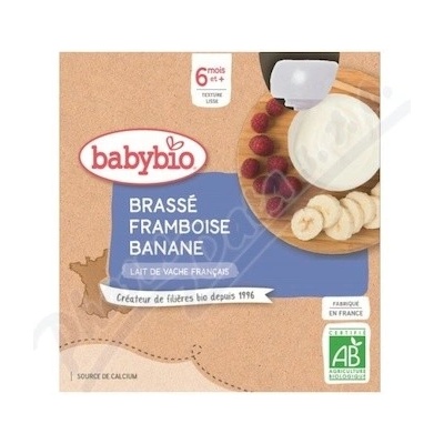 BABYBIO kravské mléko-malina-banán 6m+ 4x85g