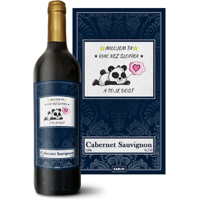 Sablio Milujem ťa viac ako šlofíky Cabernet Sauvignon Červené víno 12 % 0,75 l (holá fľaša)