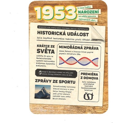 Blahoželanie 1953 - česky