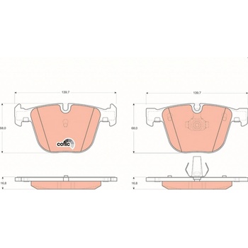 Sada brzdových platničiek kotúčovej brzdy TRW GDB1502 GDB1502