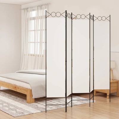 vidaXL Paraván skládací 200 × 200 cm textil bílý 5dílný 350154