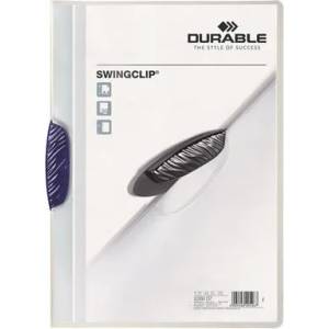 DURABLE Дълготрайна папка Swingclip A4 30 листа тъмно синя папка с клипс (226007)