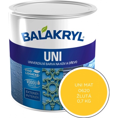 Balakryl UNI Mat na kov a drevo 0,7 kg - 0620 žltá