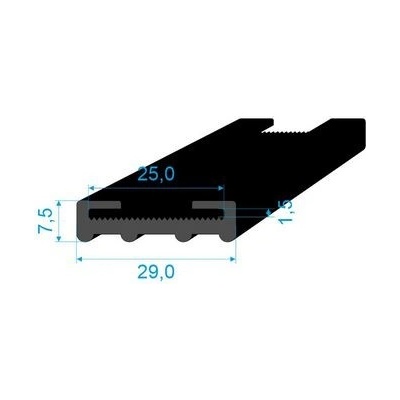 05401251 Profil tvaru "C", 29x7,5mm, EPDM, 70°Sh